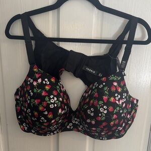 Torrid Black and Pink Floral Bra